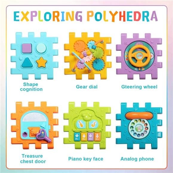 Activity Cube - Baby Toys 6-12 Months, Music & Light Up, Montessori Toys - Picture 6 of 7